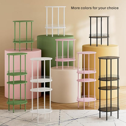 White Side Table Set of 2, Small Modern Round Side Table - Image 6