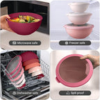 Zulay Kitchen 12 Piece Plastic Mixing Bowls with Leak-Proof Lids Set - Microwave and Freezer Safe Kitchen Mixing Bowls for Preparing, Serving and Storing - Large Nesting Bowls (Red Ombre)