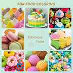 14 Food Coloring Set, Liquid Vibrant Food Color Tasteless Food Dye for Baking, Icing, Cake Decorating, Fondant, Easter Egg, Slime Making DIY Supplies Kit - 0.35 Fl. oz (10 ml)/Bottles