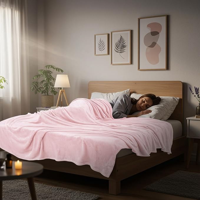 Utopia Bedding Ultra Soft Fleece Bed Blanket Full Size Pink | Microfiber Plush - Image 6