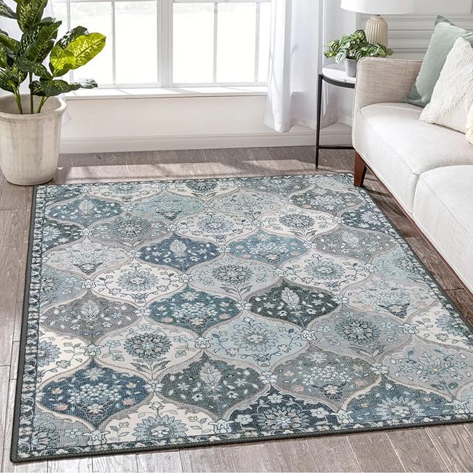 Lahome Moroccan Machine Washable Area Rugs, 4x6 Rug by Lahome