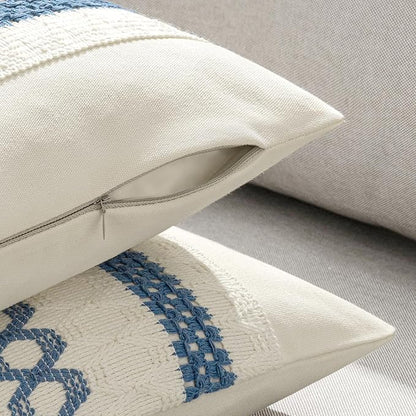 MIULEE Set of 2 Blue Boho Decorative Lumbar Pillow Covers 12x20 Inch | - Image 5