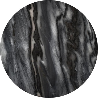 JONATHAN Y Javier Solid Black/Gray Marble End Table, 17.75" Round Modern Accent - Image 8