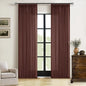 Chestnut Brown 84 Inch Pinch Semi Sheer Pleated Linen Curtains 2 Panel Set | by Twodrapes