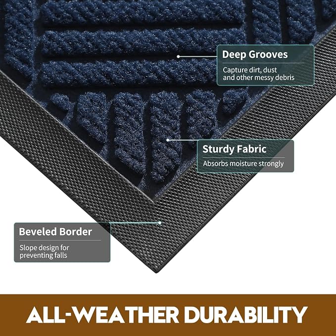 Front Door Mat, Heavy Duty Waterproof Doormat 31.5"x20", Stain Fade Resistant - Image 4