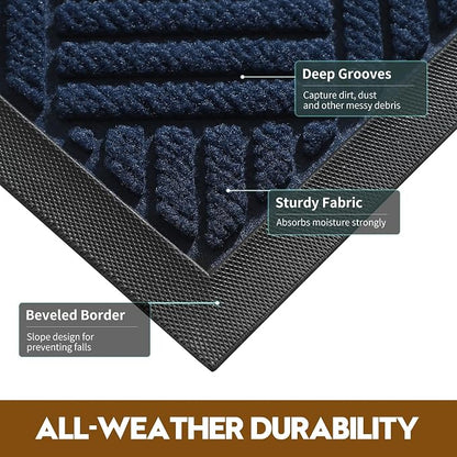 Front Door Mat, Heavy Duty Waterproof Doormat 31.5"x20", Stain Fade Resistant - Image 4