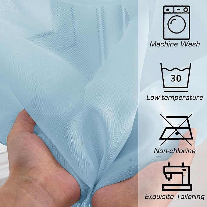 Sheer Curtains 96 inches Long for Bedroom Living Room, Solid Light Filtering - Image 5
