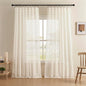 Joydeco Sheer Curtains 72 Inches Long, Linen Curtains Window Privacy Assured by JOYDECO