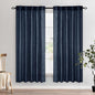 MIULEE Navy Blue Linen Curtains 52x72 Inch 2 Panels by MIULEE