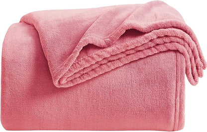 KMUSET Fleece Blanket Twin Size Salmon Pink Lightweight Super Soft Cozy Fuzzy by COZYBLANKETHappyHomeLife