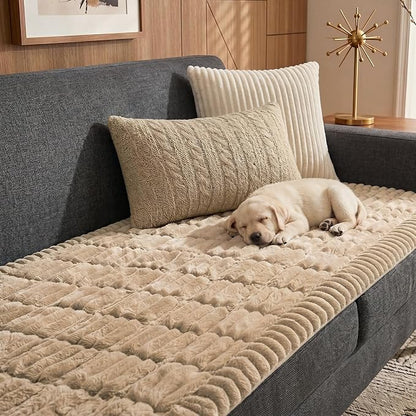 Fixwal Waterproof Flannel Dog Couch Cover, 27.6" x 82.7", Coffee | Integrated by Fixwal