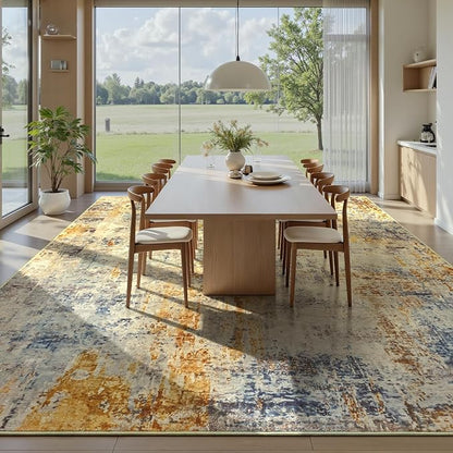 Ompaa Living Room Rug 6x9 Beige Area Rug Machine Washable Boho Rug Non Slip - Image 3