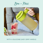 Takeya Airtight Pitcher - Everyday-Use Airtight Pitcher for Iced Tea & More - Clear Pitcher with Lid - Lightweight Kitchen Essential - Spill-Proof & Durable Kitchenware - 1 Quart, Blueberry