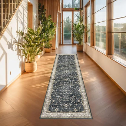 Dark Washable Long Runners for Hallways, Entryway Indoor Rug, Non Slip Rubber - Image 6