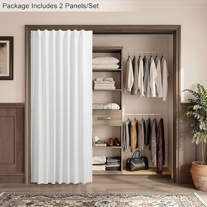 Complete Blackout Curtains White 80 Inches Long Kitchen Curtain Custom Drape - Image 6