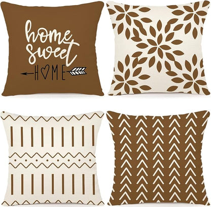 YCOLL Pillow Covers 18x18 Set of 4, Modern Sofa Throw Pillow Cover, Decorative by PillowCoversExpert