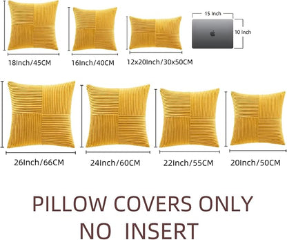 Fancy Homi 2 Packs Gold Yellow Lumbar Decorative Throw Pillow Covers 12x20 Inch - Image 6