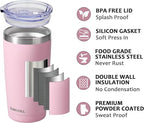 SUNWILL Travel Coffee Tumbler 20 oz, Insulated Mug with Lid, Stainless Steel Cup for Hot and Cold Drinks, Powder Coated Sakura