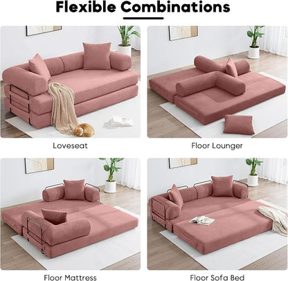 ZEIINPA 78.5 Inch Convertible Sleeper Sofa Bed, 5 in-1 Boneless Floor Couch Bed - Image 7