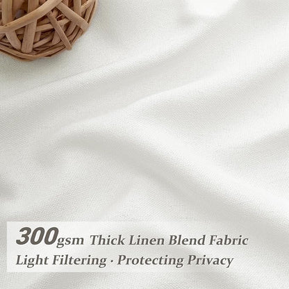 White Linen Curtains 92 Inches Long - Image 2