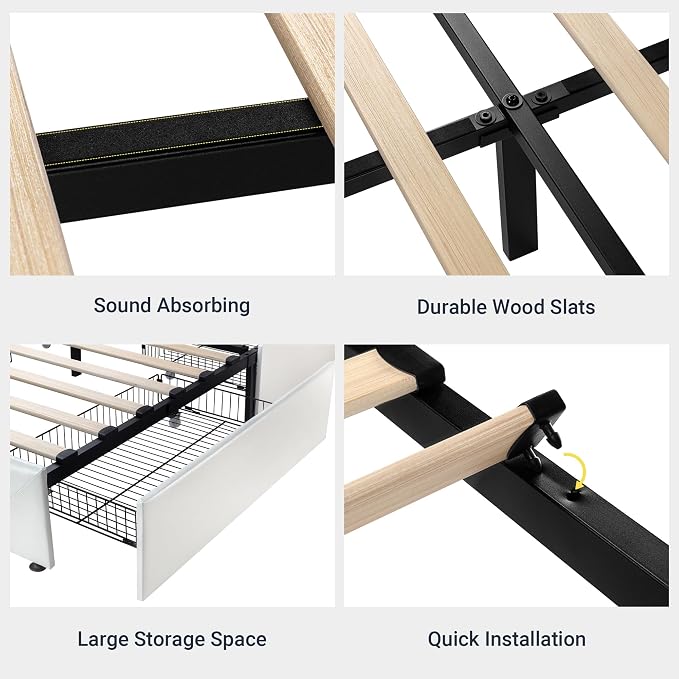 Allewie Upholstered Full Size Platform Bed Frame - Image 8