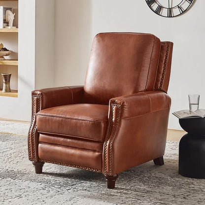 HULALA HOME Genuine Leather Manual Recliner Chairs Set of 2 - Image 8