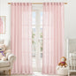95 Inches Long Pink Linen Curtains by LAMIT