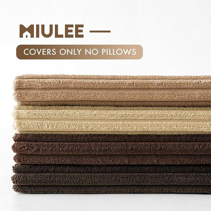 MIULEE Fall Corduroy Decorative Throw Pillow Covers Dark Brown 18x18 | Set of 4 - Image 7