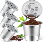 Stainless Steel Reusable K Cups for K-Supreme & K-Supreme Plus, Reusable K Cups Five Hole Universal K-eurig Refillable Coffee Pod Filter (4 Pack)
