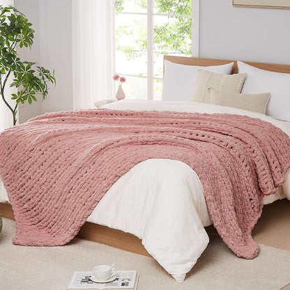 L'AGRATY Chunky Knit Throw Blanket - Image 4
