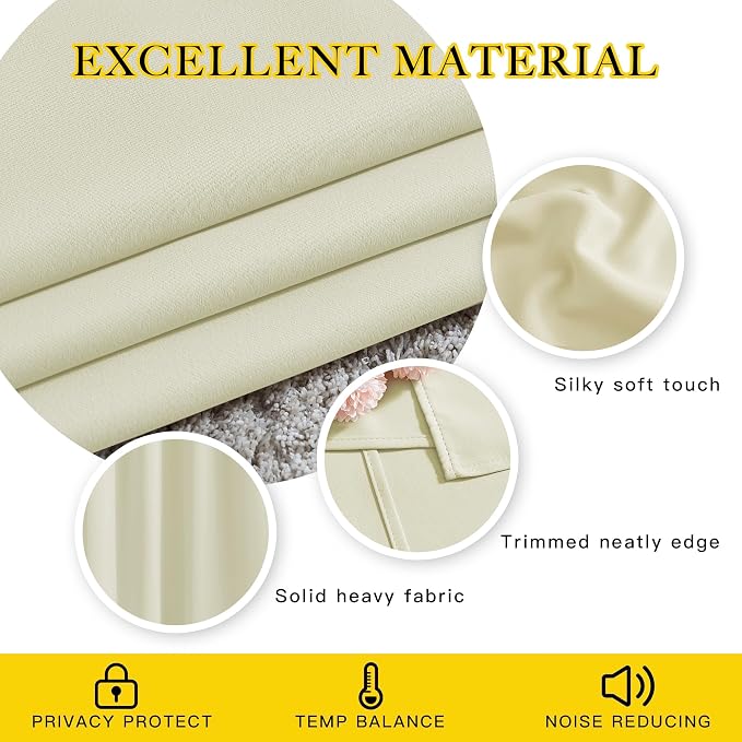 NICETOWN Room Darkening Window Curtains 90 inch Length - Image 4