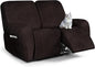 ANARACHON Leather Look Loveseat Recliner Cover, 6-Pieces Stretch Dual Recliner by ANARACHON