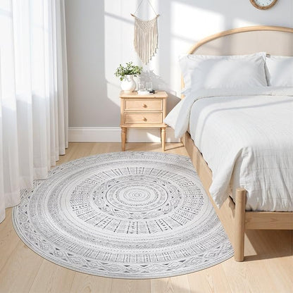 cotiled 6x6 Round Rug 6ft Circle Living Room Boho Area Rugs | Washable Foldable - Image 2