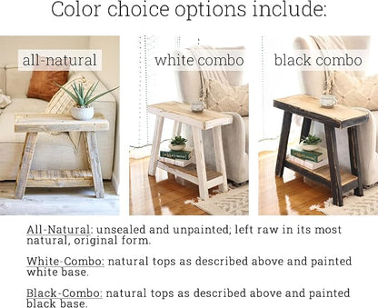 Doug and Cristy Designs Aztec A-Frame Side Table; Reclaimed Wood End Table - Image 4