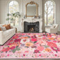 Pink Area Rug 9x12 for Living Room Bedroom | Low Pile; Non Slip;Machine by WelcometoBabovid