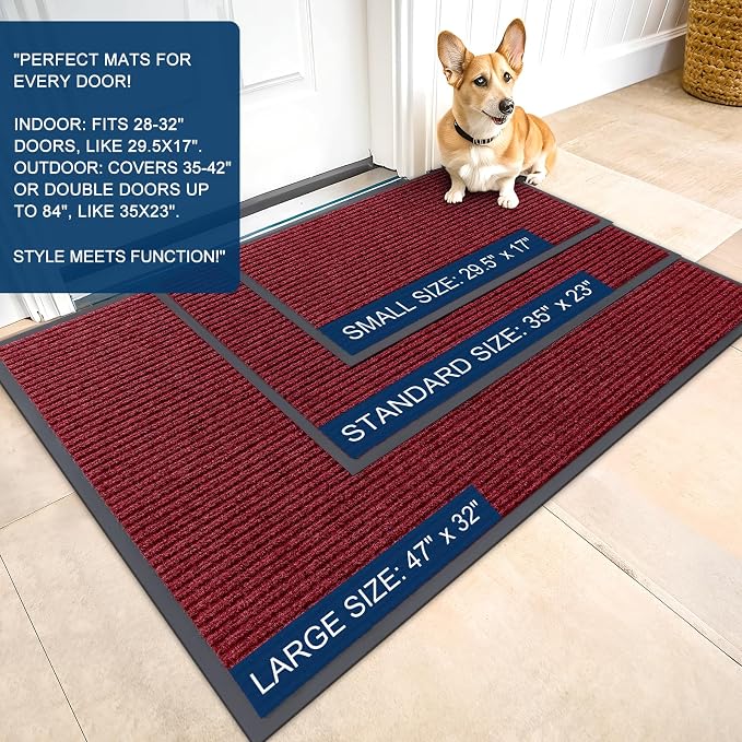 OLANLY Front Door Mat 35x23, Waterproof Heavy-Duty Indoor Outdoor Doormat | - Image 2