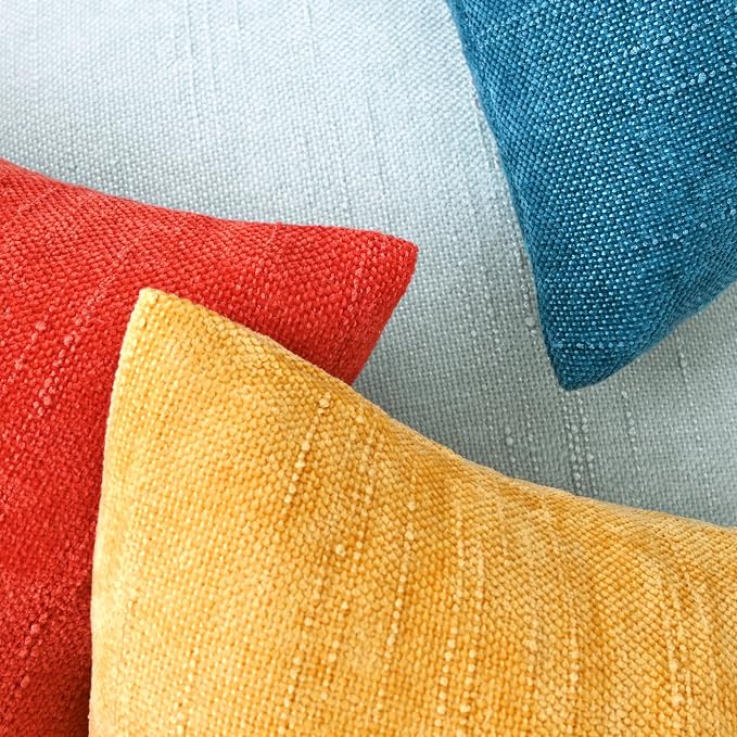 Set of 4 Soft Textured Decorative Throw Pillow Covers 22x22 Inch Cozy Farmhouse - Image 5