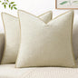 MIULEE Decorative Couch Throw Pillow Covers 16x16 Inch Cream White 2 Pack | by MIULEE