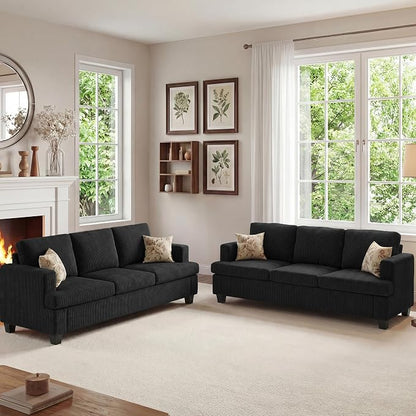 Apicizon 89" Modern Sofa Couch Set, Corduroy Couch 2 Piece Sofa Set by APICIZON