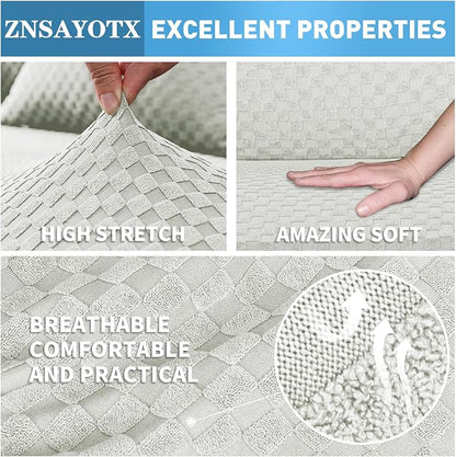 ZNSAYOTX Sectional Couch Covers, Stretch Jacquard Slipcovers - Image 5