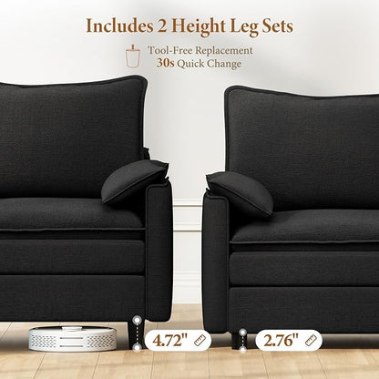 Vesgantti Large Modular Sectional Sofa, Big Comfy Cloud Couch - Image 3