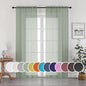 Sage Green Sheer Curtains 96 Inches Long 2 Panels Set, Elegant Sheer Curtains by OWENIE