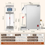 Automatic Commercial Milk Frother 2000W, 5L Professional Stainless Steel Steam Electric Milk Frothers Machine, Six-gears Temperature Setting With LED Display For Tea Coffee Shop (110V-120V)