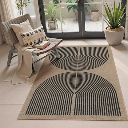 Lahome Modern Rainbow Easy Jute Rug, 3x5 Washable Rugs by Lahome