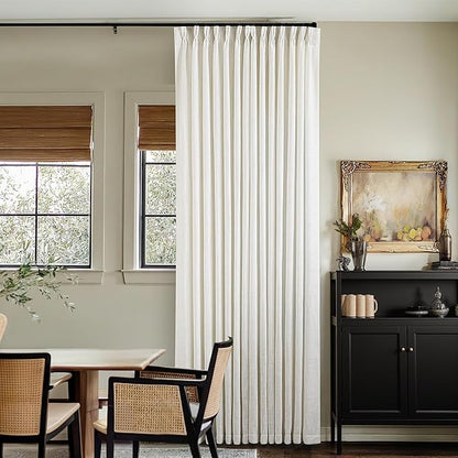 Natural Pinch Pleated Linen Curtains 126 Inches Long 2 Panels | - Image 7