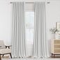 White 100% Blackout Linen Curtains 84 Inch Length 2 Panels Set by Guken