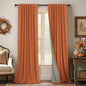 Burnt Orange 100% Blackout Window Curtain Panels Light Blocking Linen Boho by Pitalk