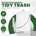 Utopia Kitchen Compost Bin for Kitchen Countertop, 1.3 Gallon Compost Bucket for Kitchen with Lid, Includes 1 Spare Charcoal Filter (White)