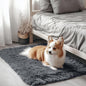 OLANLY 3x3 Machine Washable Small Bedside Rug, Soft Fluffy Shaggy Entryway by OLANLY