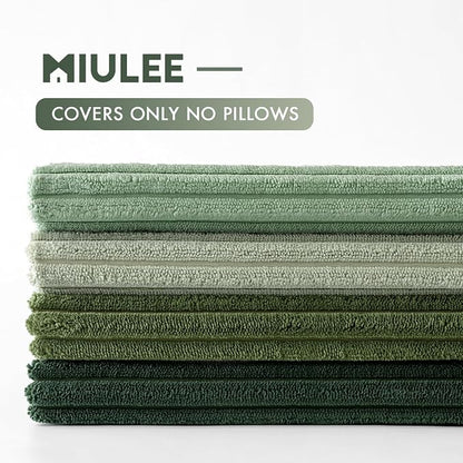 MIULEE Soft Corduroy Decorative Throw Pillow Covers Forest Green 16x16 | Set of - Image 7